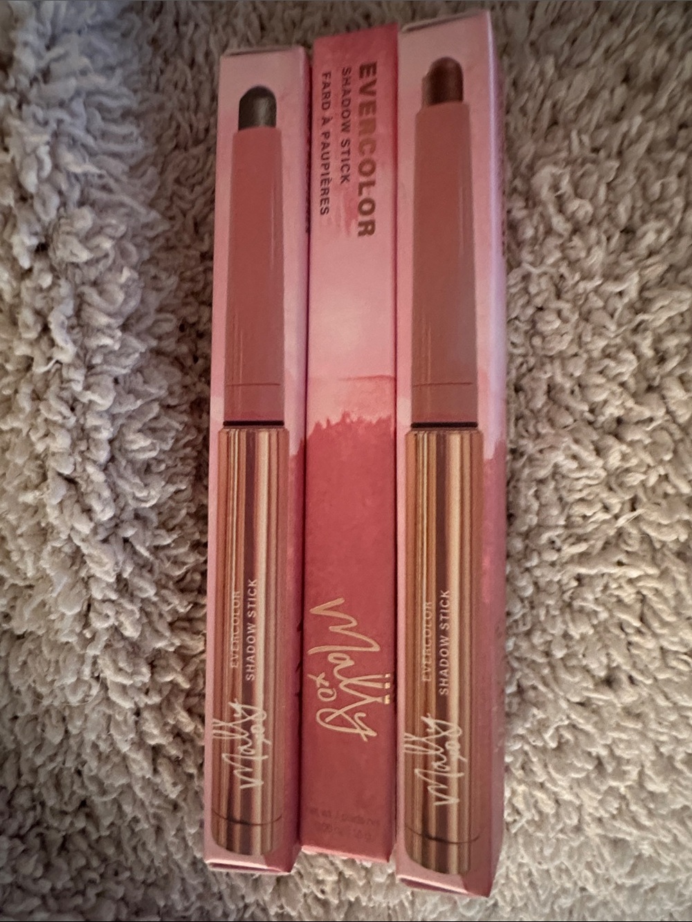 Mally Evercolor Shadow Stick trio. 2 Emerald Shimmer & 1 Foxy Shimmer. NIB